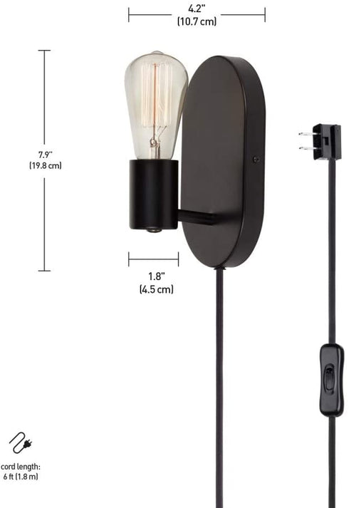 Globe Electric 51488 Novogratz Wall Sconce, Matte Black