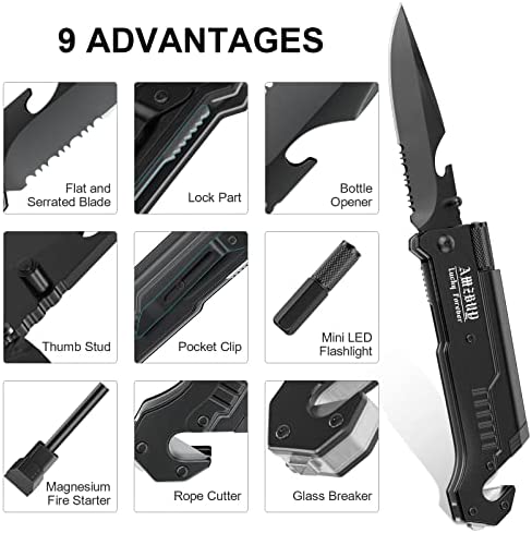 Valentines Day Gifts for Him Boyfriend: Stocking Stuffers for Men Dad Women Adults Present Idea, 7-In-1 Multi Tool Camping Fishing Cool Gadgets Birthday for Husband Who Have Everything Wants Nothing
