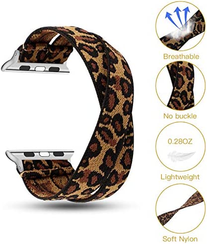 YOSWAN Stretchy Loop Strap Compatible for Apple Watch Band 41mm 40mm 38mm iWatch Series SE/7/6/5/4/3/2/1 Stretch Elastics Wristbelt