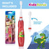 brush-baby KidzSonic Toddler and Kid Electric Toothbrush for Ages 3+ Years - Disco Lights, Gentle Vibration, and Smart Timer Provide a Fun Brushing Experience - 2 Brush Heads Included - Dinosaur
