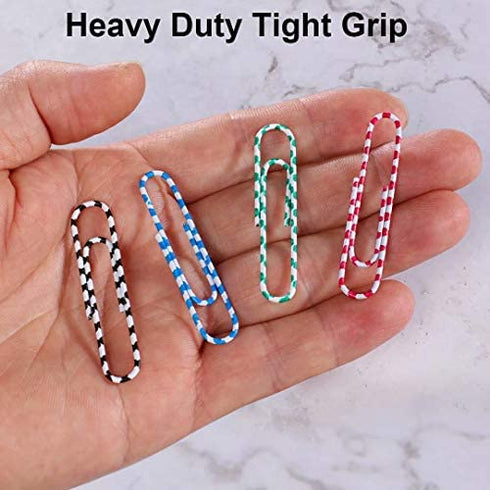 Vinaco Paper Clips Color Stripe, 100 Pack Large Paper Clips 2 Inch (50 mm), Durable & Rust Resistant, Jumbo Paper Clips. Great for Office, School and Personal Use