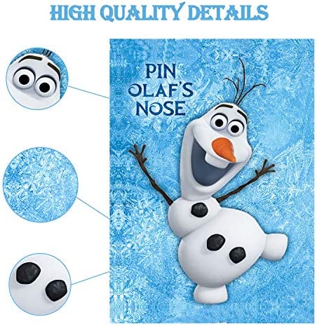 Eazyco Froze Party Supplies, Pin The Nose on Olaf, Froze Party Games, Large Poster 24PCS Nose Stickers for Frozen Theme Birthday Baby Shower Party Favors Decorations