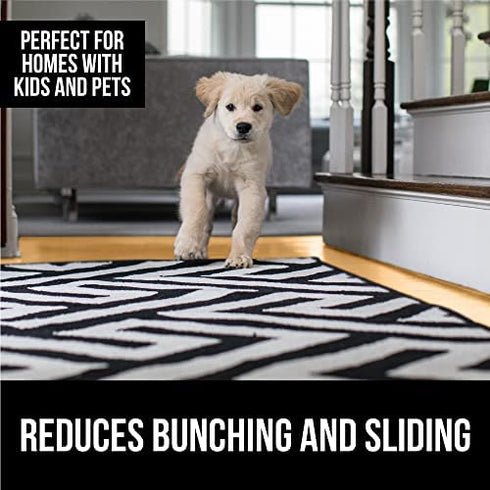 Gorilla Grip Extra Strong Rug Pad Gripper, Grips Keep Area Rugs in Place, Thick, Slip and Skid Resistant Pads for Hard Floors, Under Carpet Mat Cushion and Hardwood Floor Protection, 4 FT Round