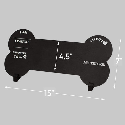 Ollypop Dog Milestone Chalkboard Sign - Birthday Photo Double Sided Reusable Keepsake Message with Stands for Adoptions, Birthday Parties, Holiday, Celebrations