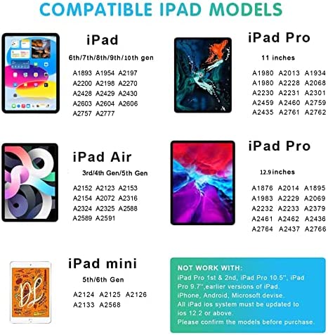 ?Stylus Pencil for iPad 9th & 10th Generation, Active Pen with Palm Rejection Compatible with 2018-2022 Apple iPad 10th 9th 8th Gen/iPad Pro 11 & 12.9 inches/iPad Air 5th Gen(White)