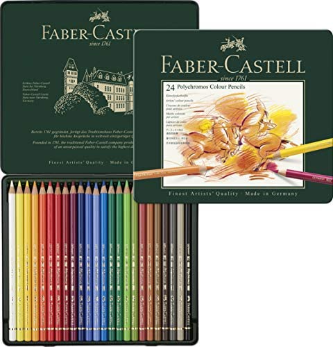 Faber-Castel 24 Piece Polychromous Colored Pencil Set in Metal Tin