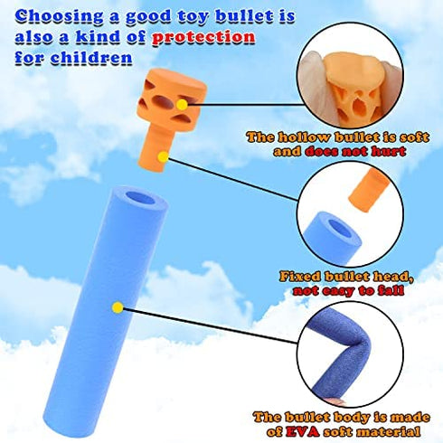 EKIND 100 Pcs Waffles Darts Refill Pack Foam Bullet Compatible for NERF N-Strike Series Blaster (Light Blue)