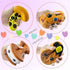 ASMFUOY Slow Rising 4 Pcs Smore Squishies, Cute Birthday Gift for Kids, Big Eyes Smore Pizza Biscuit Waffle Pack Stress Relief Squeeze Toys (Style A)