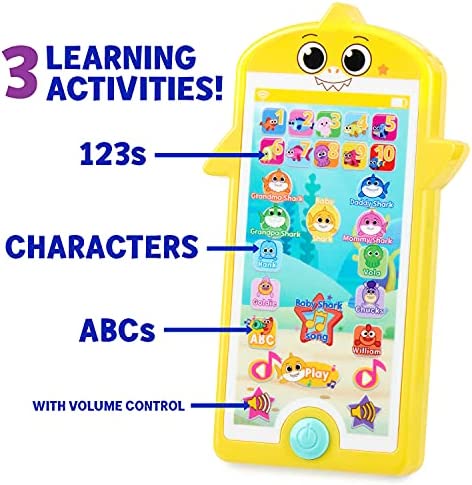 WowWee Baby Shark's Big Show! Mini Tablet for Kids – 123 and ABC Learning Toys for Toddlers – Kids Tablets (Handheld)