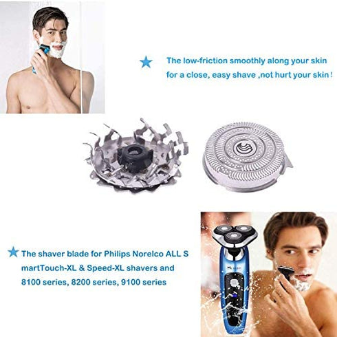 8240xl Replacement Blades for Norelco, HQ9 Replacement Shaver head Blades and Brush Compatible with SpeedXL Philips Norelco 8140XL 8150XL 8160XL 8170XL 8171 8175 8100 series, 8200 series, 9100 series