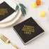 Crisky 90th Birthday Disposable Napkins Black and Gold Dessert Beverage Cocktail Cake Napkins 90th Birthday Decoration Party Supplies for Man Making Great Since 1933, 50 Pack 4.9"x4.9" Folded