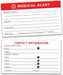 Medical Alert ID Wallet Card - 10 Pack for Emergencies Heavyweight Card Stock Bright Red Easy to Read Made in USA Could Save Your Life by Pill Thing