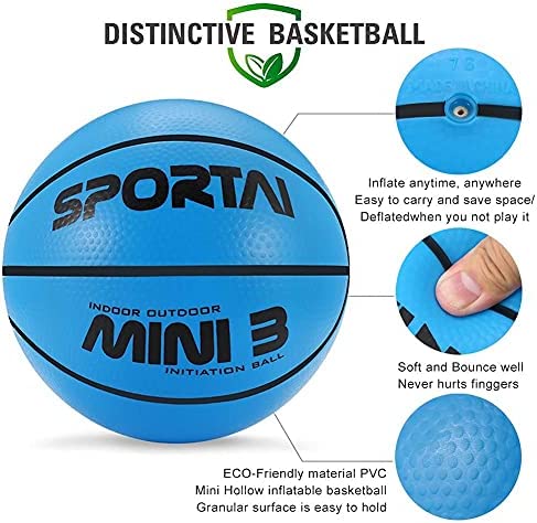 Stylife Mini Basketballs for Kids - Trampoline Basketballs 1 PCS Hoop Basketball - Toddler Balls Toys, 5 Inch Blue