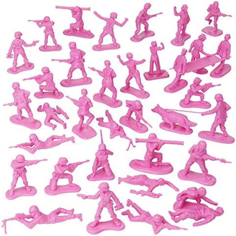 BMC Plastic Army Women - 36pc Pink Female Soldier Figures - Made in USA