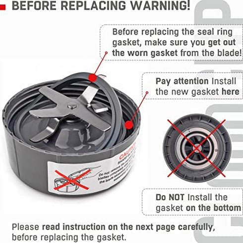Gasket Replacement Rubber Ring Seal Rings Gaskets Part for Nutribullet Replacement Parts Accessories Blender 900 Series 600W and 900W