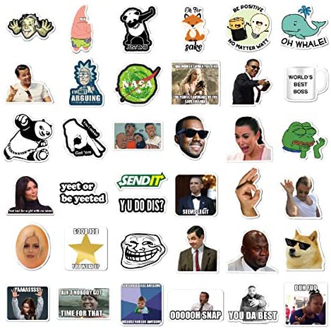 156pcs Funny Meme Vinyl Stickers Pack, Vine Stickers for Laptop, iPhone, Water Bottles, Computer, and Hydro Flask, DIY Decor for Bumper Wall (Meme)