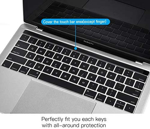 for MacBook Pro Touch Bar Keyboard Cover, CaseBuy Ultra Thin Clear Keyboard Skin for 2019 - 2016 Release MacBook Pro with TouchBar 13 Inch A2159 A1706 A1989 or 15 Inch A1707 A1990 Protective Skin