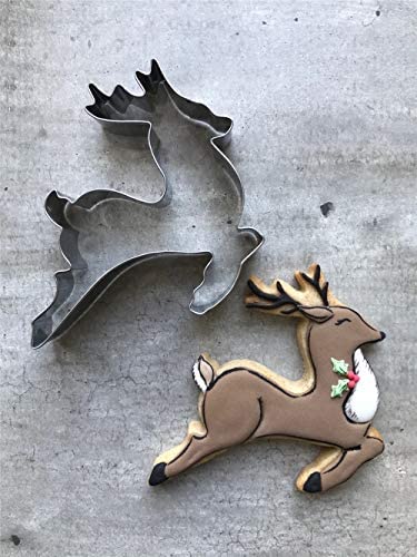 LILIAO Christmas Reindeer Cookie Cutter - 3.9 x 4.3 inches - Stainless Steel