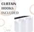 Fabric Shower Curtain for Bathroom Waterproof Shower Curtain Ombre Curtain for Shower Window Hooks Included 70 by 72 inches One Panel