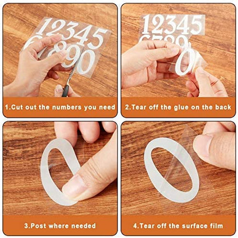 Zonon 60 Pieces Reflective Mailbox Numbers Stickers Vinyl Self Adhesive Numbers Stickers Decals Waterproof Address Numbers 0-9 Stickers for Window Signs Doors Cars House, 2 Inches