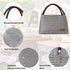 Buringer Reusable Insulated Lunch Bag Cooler Tote Box Meal Prep for Men & Women Work Picnic or Travel (Grey White Stripes)