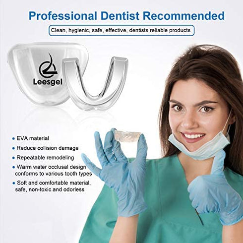 Kids Mouth Guard for Grinding Teeth, Pack of 4 Night sleep Teeth Guards, Eliminates TMJ & Teeth Clenching, Stops Bruxism, Teeth Whitening Tray , Sport Athletic Mouth Guard (kid Size only fit for kids)