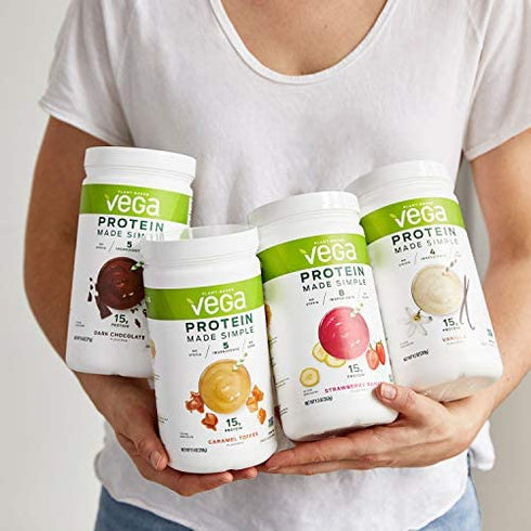 Vega Protein Made Simple Dark Chocolate (10 Servings) Stevia Free Vegan Protein Powder, Plant Based, Healthy, Gluten Free, Pea Protein for Women and Men, 9.6 Oz (Packaging May Vary)