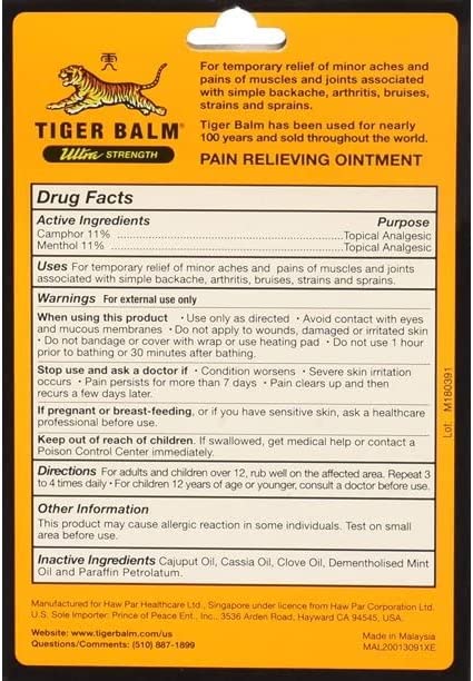 Tiger Balm Sport Rub Pain Relieving Ointment, Ultra Strength 1.70 oz