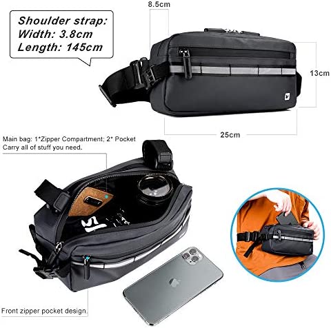 Rhinowalk Bike Bag, Bike Handlebar Bag, WaterproofBike Basket Bicycle Front Bag Shoulder Bag Waist Bag for Sport Bicycle Professional Cycling Accessorie-Black