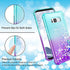 Gritup Galaxy S8 Case, Galaxy S8 Phone Case with HD Screen Protector for Girls Women, Cute Clear Gradient Glitter Liquid TPU Slim Phone Case for Samsung Galaxy S8 Teal/Purple