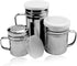 LeonBach 3 Pack Stainless Steel Seasoning Shaker Bottles with Handles and Lids, Spice Shaker Powder Sugar Shaker Popcorn Salt Shaker, 3 Sizes