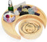 Moon Tray Crystal Holder for Stones Display, Natural Pine Crystal Tray for Healing Crystal & Essential Oils, 9.17X 3.94 Inches Crescent Moon Bowl with 4.64 Inches Round Tray