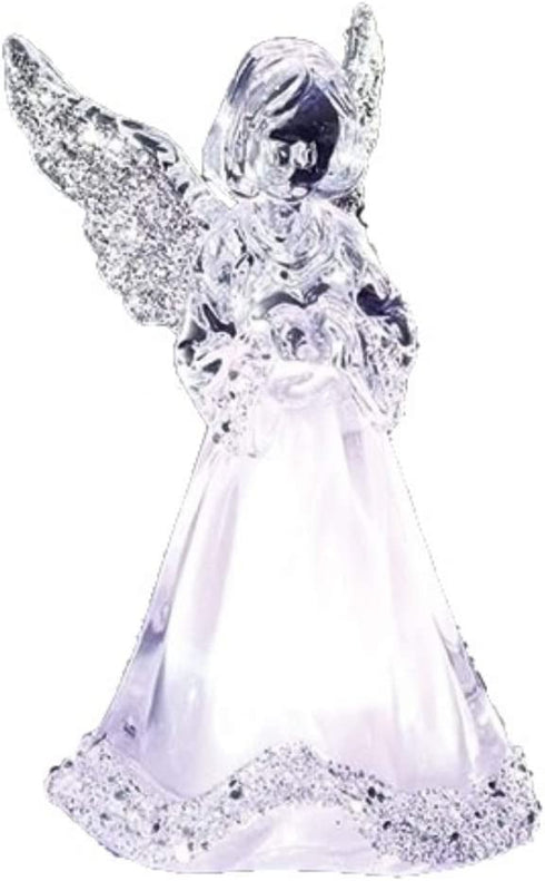 Tricolor LED Lighted Little Angel Figurine, 3 3/4 Inch