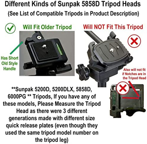 DaVoice 41mm Tripod Quick Release Plate Camera Mounting Parts Replacement for Ambico V-0552 V-0554, Sunpak 7500 Pro 7500tm 7575, Kalimar Pro-Tech V-40, Samsonite 1100 2601 Quantaray Tripod Mount 1 5/8