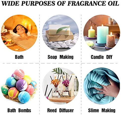 Fragrance Essential Oil - Organic 6pc Holiday Breeze Scent Gift Set - Perfect for Candle Making, Soap Scents, Slime - Oils for Diffuser, Humidifier, Aromatherapy, Aroma Beads, Car Freshener (10mL)
