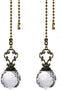 Set of 2 Vintage-Style Clear Fan Pull Ceiling Fan Chain Pulls Crystal Prism Ball