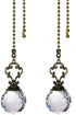 Set of 2 Vintage-Style Clear Fan Pull Ceiling Fan Chain Pulls Crystal Prism Ball