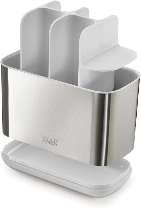 Joseph Joseph EasyStore Stainless-Steel Toothbrush Holder Bathroom Storage Organizer Caddy, Large
