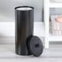 mDesign Plastic Floor Stand Toilet Paper Organizer w/Cover, 3-Roll Space-Saving Tissue Storage - for Bathroom, Fits Under Sink, Vanity, Shelf, in Cabinet, Corner - Hyde Collection - Black