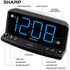 SHARP LED Digital Alarm Clock – Simple Operation - Easy to See Large Numbers, Built in Night Light, Loud Beep Alarm with Snooze, Bright Big Blue Digit Display