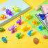 Zhanmai 12 Pieces Silicone Suction Toys Stress Toys Set Building Blocks Suction Toy Animal Shape Sucker Toys Multi Color for Stress Release, Family Parent Interactive Game Bath