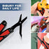 Gifts for Men, BIBURY Multitool Pliers, 14 in 1 Multi Tool with Flashlight, Scissors, Knife, Stainless Steel Pocket Multifunctional Tool for Camping, Survival, Fishing, Hiking, Hunting