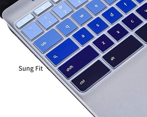 Keyboard Cover for HP 11.6 inch Chromebook, HP Chromebook x360 11.6 inch, HP Chromebook 11 G2 / G3 / G4 / G5 / G6 EE / G7 EE, HP 11.6 Inch Chromebook Protector Skin, Gradual Blue