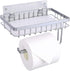 Toilet Paper Holder with Shelf, LKKL Toilet Tissue Paper Holder Wall Mounted, Bathroom Toilet Paper Roll Holder Storage, Bathroom Accessory Tissue Roll Dispenser and Shelf - Silver