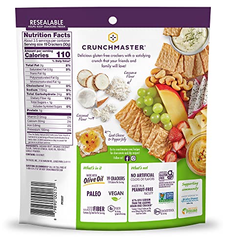 Crunchmaster Grain-Free Crackers, Gluten Free, Non GMO – Lightly Salted, 3.54 Ounce (Pack of 1)