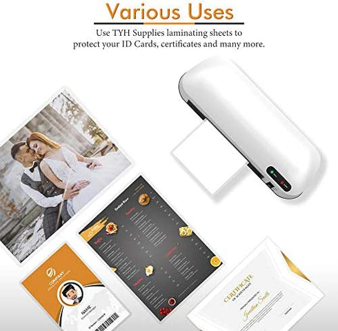 Tyh Supplies 100-Pack 2 x 3.5 Inch 5 Mil Business Card Clear Hot Glossy Thermal Laminating Pouches Lamination Sheet Laminator Pockets