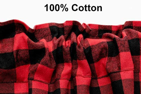 2 Pack Buffalo Check Plaid Window Valances Red and Black Farmhouse Design Window Treatment Decor Curtains Rod Pocket Valances for Kitchen/Living Room 16" x 56"