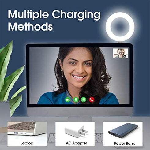 Ring Light for Zoom Meetings, Laptop Ring Light with Tripod Stand, Ring Light with Suction Cup for Computer Monitor …
