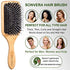 Boar Bristle Hair Brush Men Detangling Hair Brushes for Women Mens Paddle Brush Bamboo Wooden Bore Natural Hairbrush for Shine Soft Fine Hair Reduce Frizz Dry Improve Hair Texture