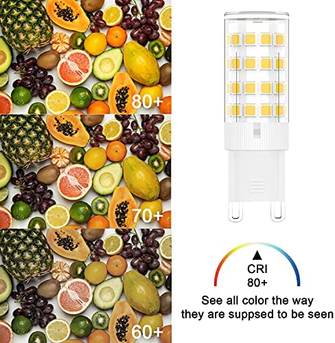 G9 LED Bulb, G9 Light Bulbs 5W (40W Halogen Equivalent), Daylight White 6000K G9 Bi Pin Base Chandelier Light Bulb, 120V 450LM Non-Dimmable LED Bulbs for Bedroom Home Lighting (6 Pack)